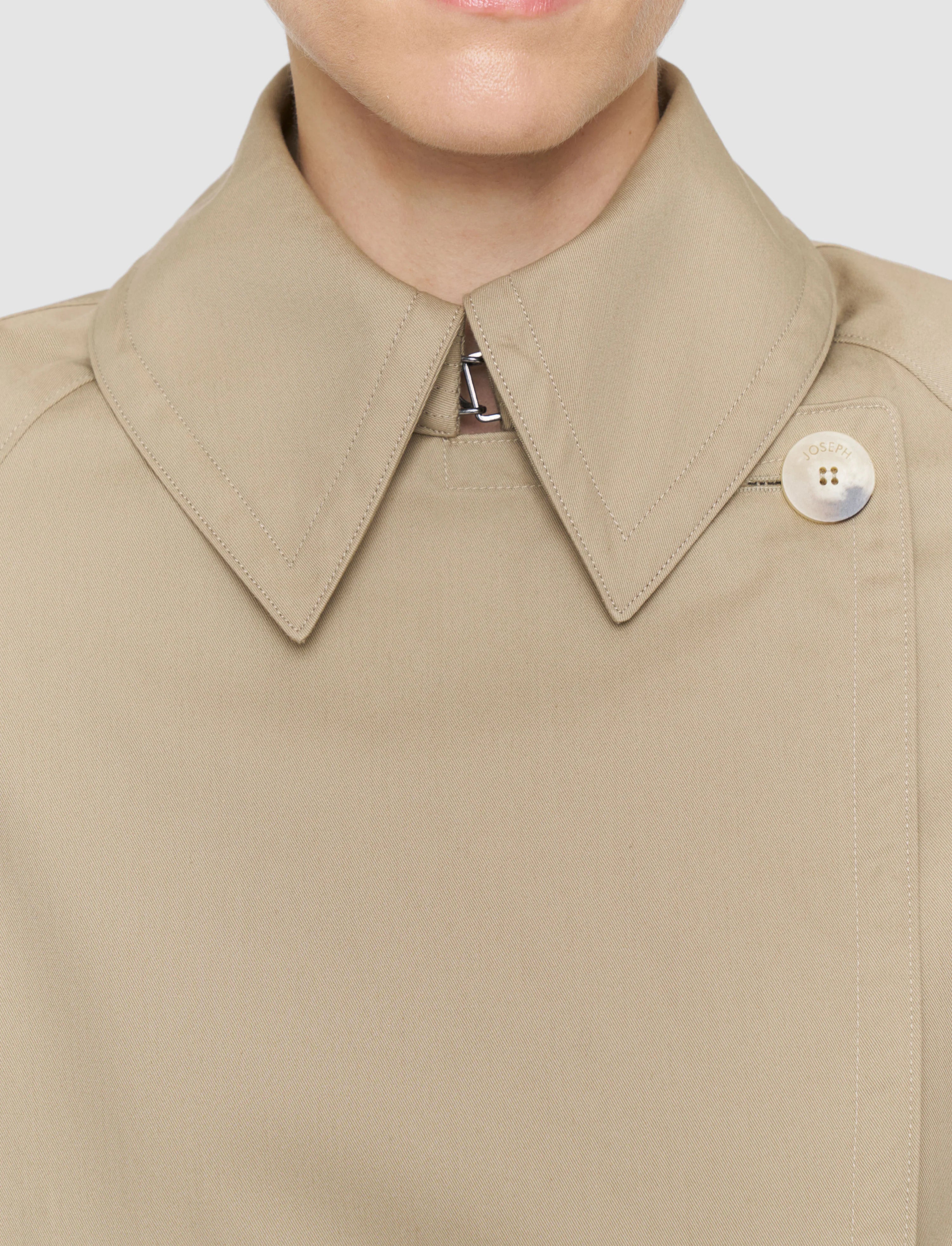 Joseph Zago Cotton Short Trench Coat | Dark Powder