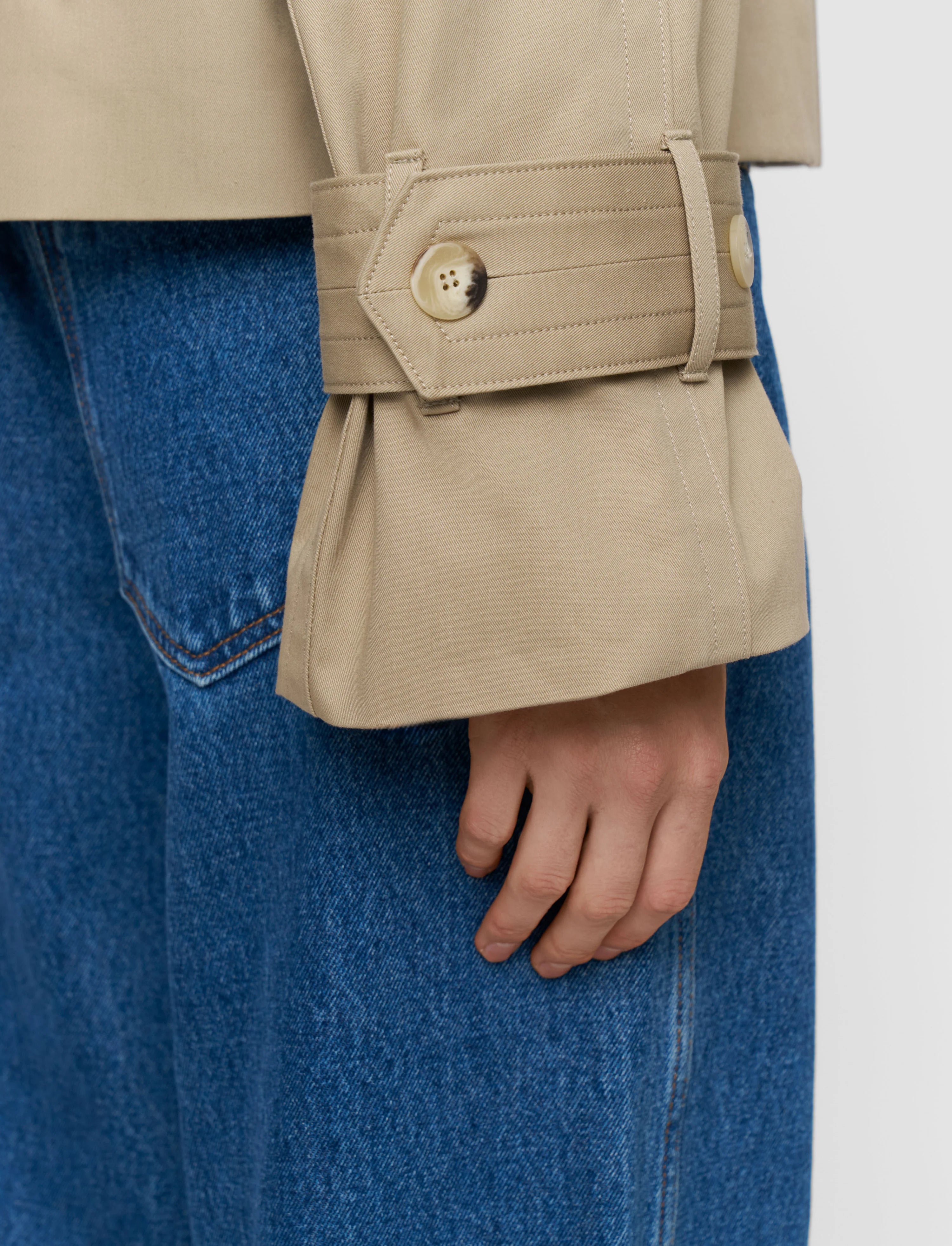 Joseph Zago Cotton Short Trench Coat | Dark Powder
