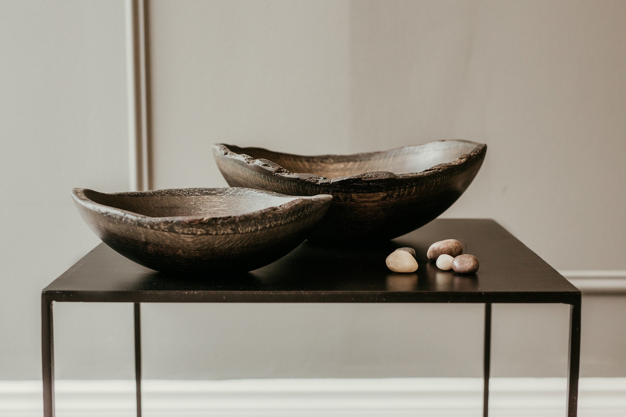 Black Ebonized Oval Bowl