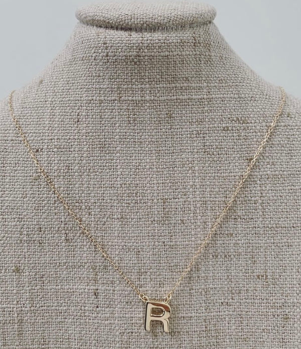 Loveli Solid Gold Initial Necklace