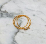 The Loved One 3 Wrap Bracelet/ Necklace Orange Quartz